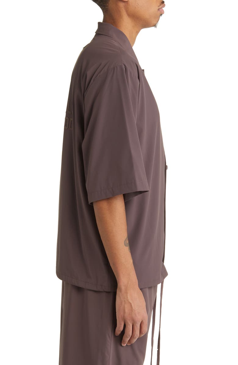 Fear of God Essentials Stretch Nylon Snap-Up Shirt, Alternate, color,