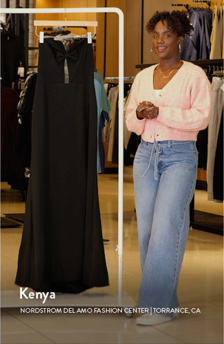 Bow Strapless Scuba Crepe Mermaid Gown, sales video thumbnail