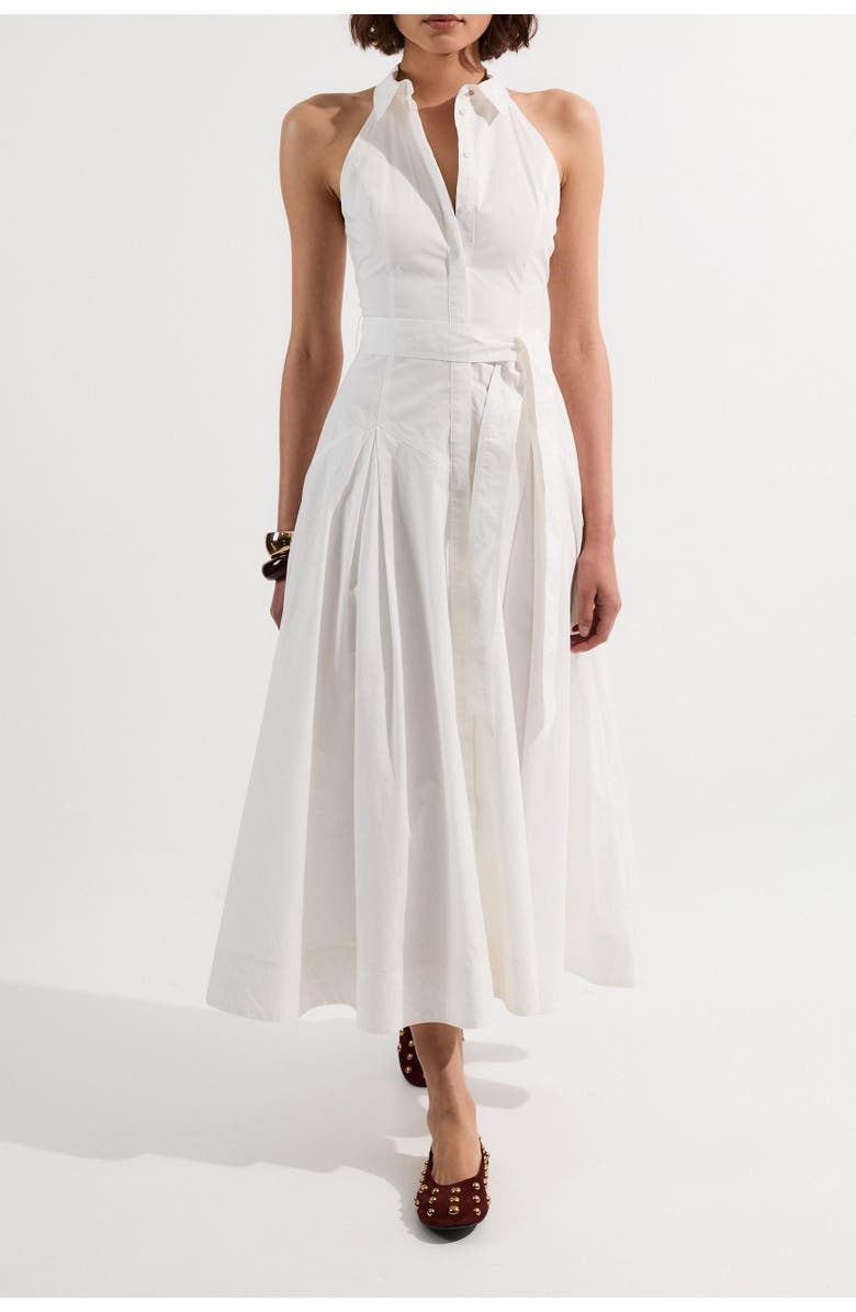 Karen Millen Midi Shirt Dress With Dropped Waist, Alternate, color, White