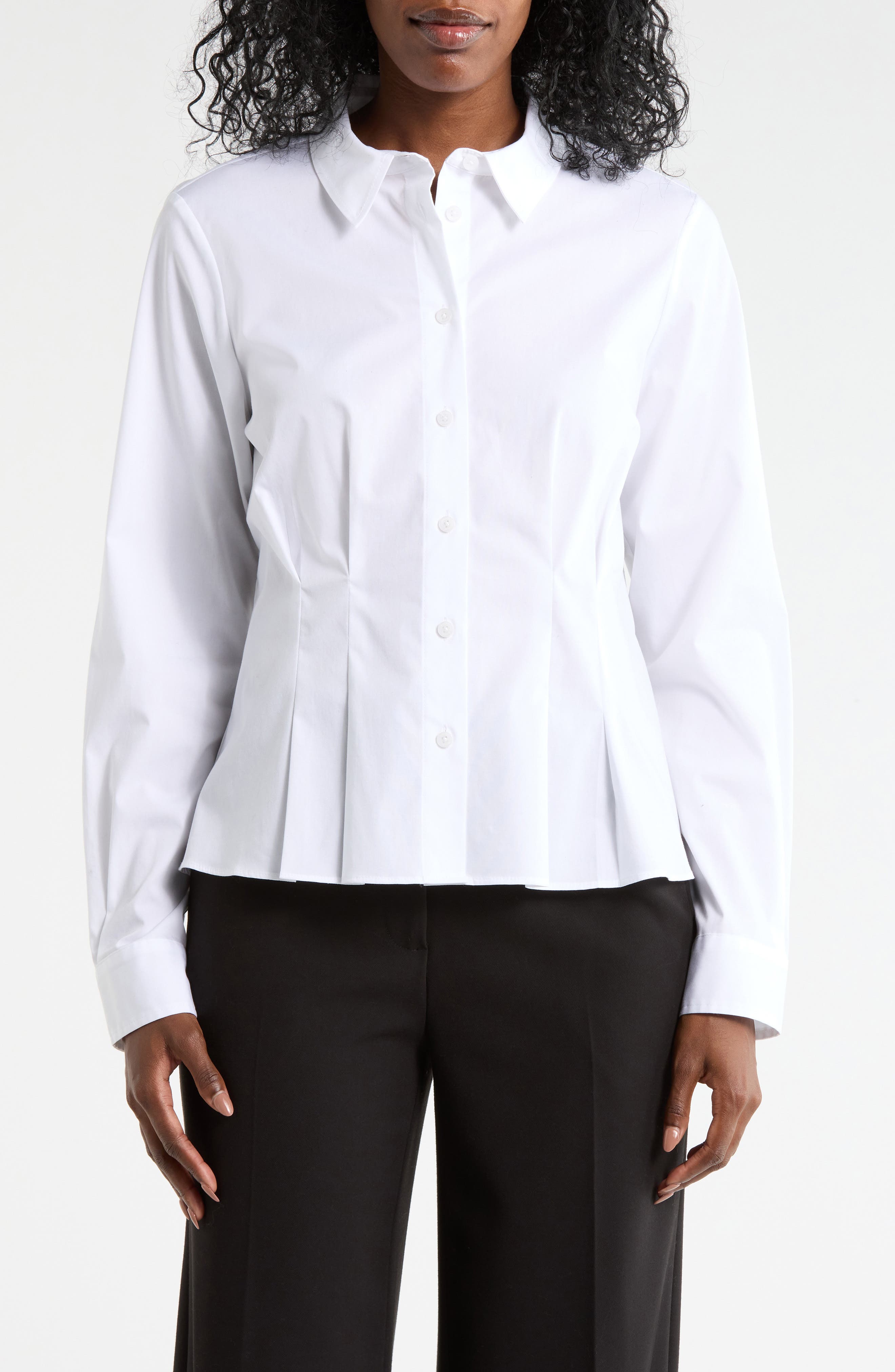DKNY Long Sleeve Cotton Poplin Button-Up Shirt
