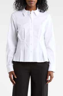 DKNY Long Sleeve Cotton Poplin Button-Up Shirt