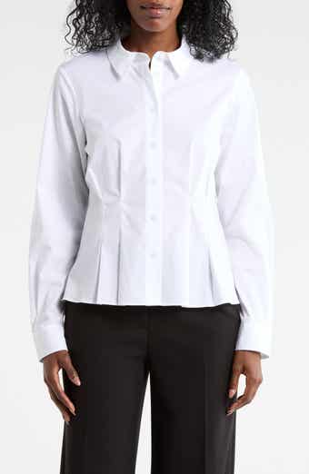 DKNY Long Sleeve Cotton Poplin Button-Up Shirt