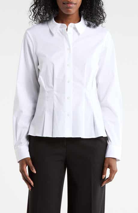 DKNY Long Sleeve Cotton Poplin Button-Up Shirt