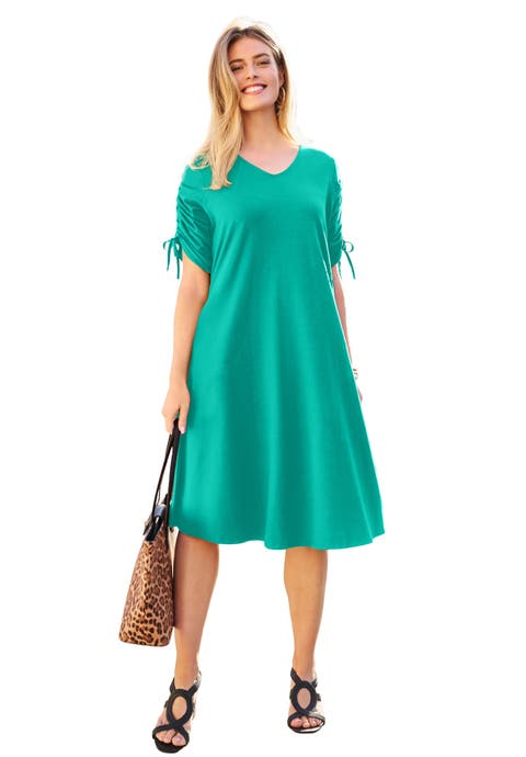 Tie Sleeve Midi Dress (Plus)