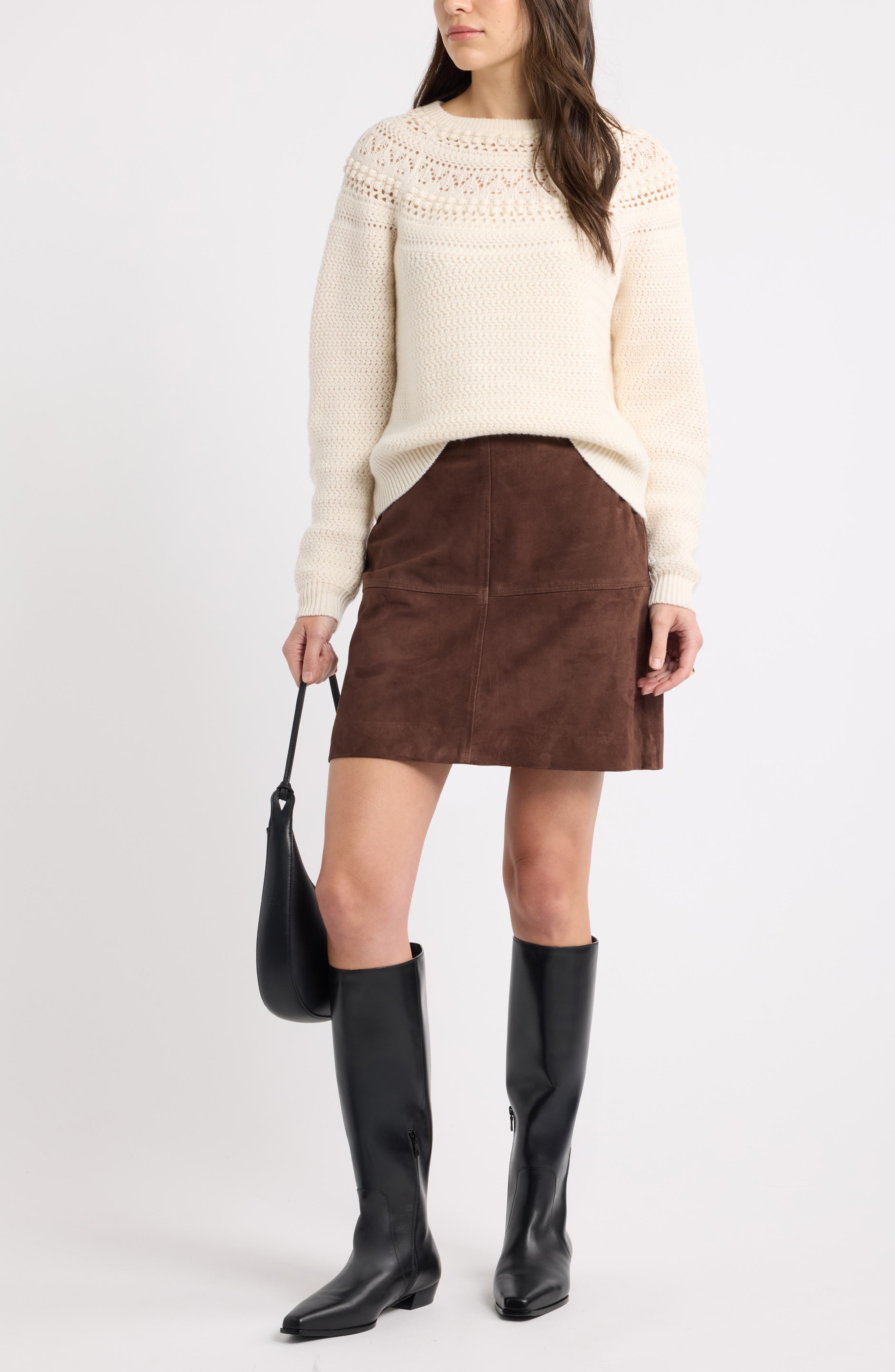 Caslon® Mixed Stitch Wool & Cashmere Sweater (Women) | Nordstrom