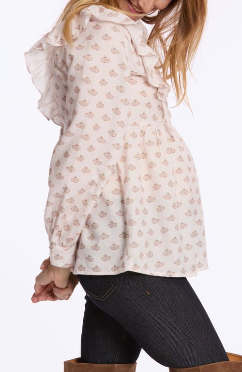 Cache Coeur Nelly Maternity And Nursing Blouse In Neutral