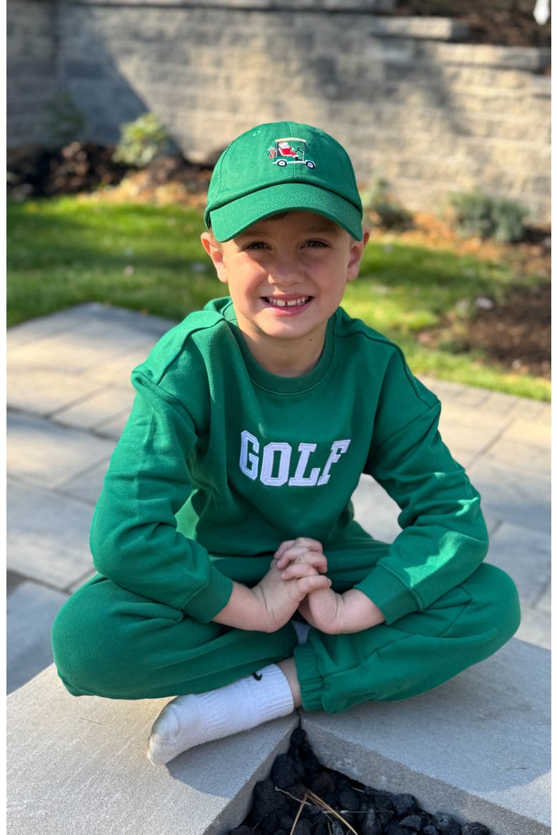 Santa Golf Cart Baseball Hat, Alternate, color, Green