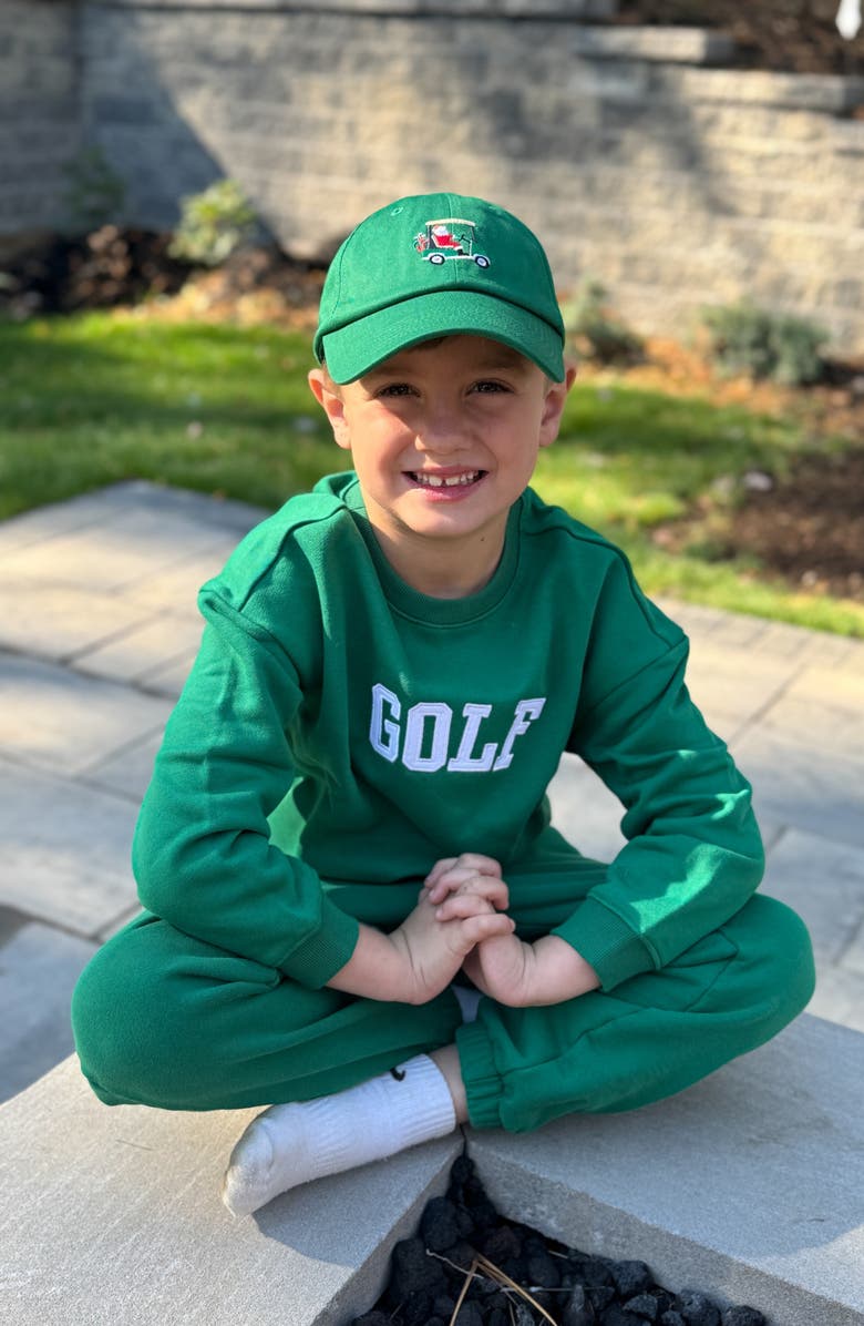 Bits & Bows Santa Golf Cart Baseball Hat, Alternate, color, Green