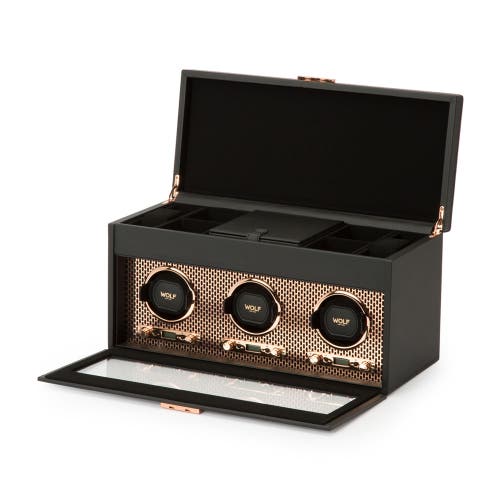 Wolf Axis Triple Watch Winder With Storage In Black