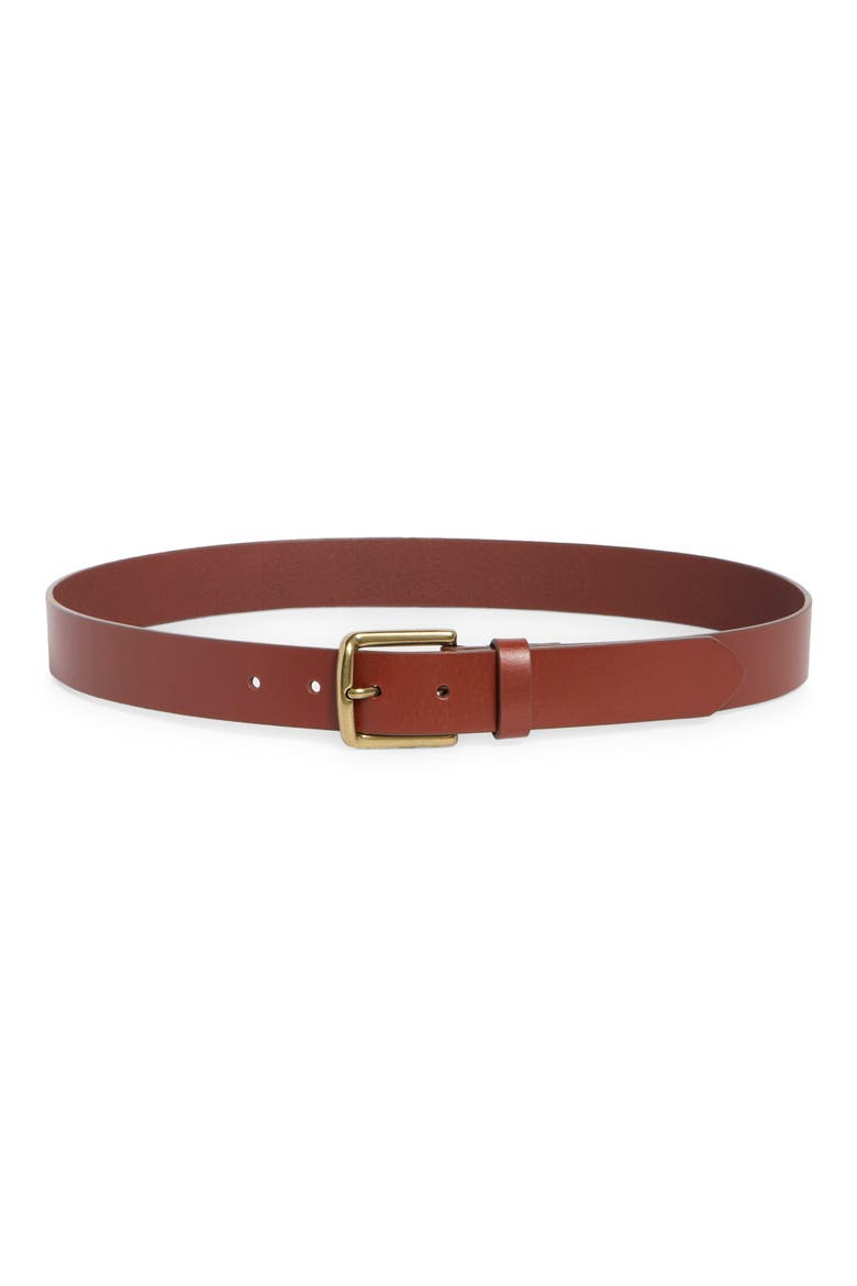Leather Belt, Main, color, BROWN SHELL
