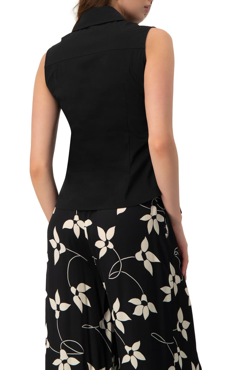 IVONNE Sleeveless Black Shirt Blouse, Alternate, color, 