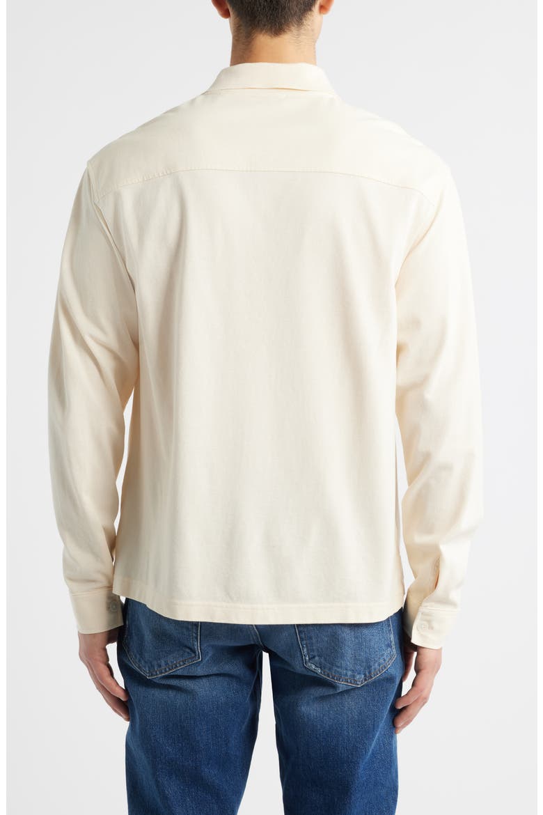 Cotton Piqué Button-Up Shirt, Alternate, color, CREAM