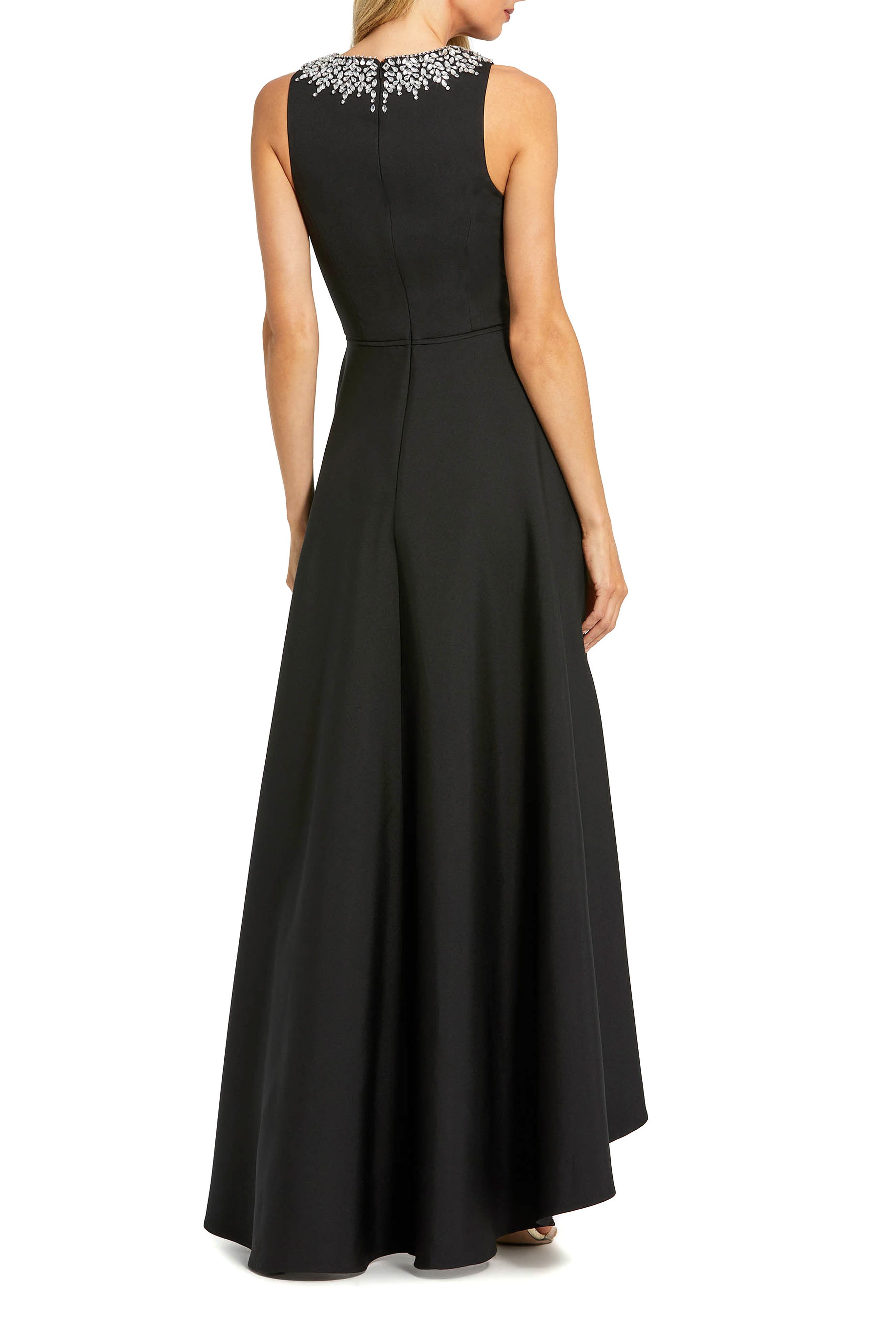 Crepe Embellished Neck High Low Gown - image 2