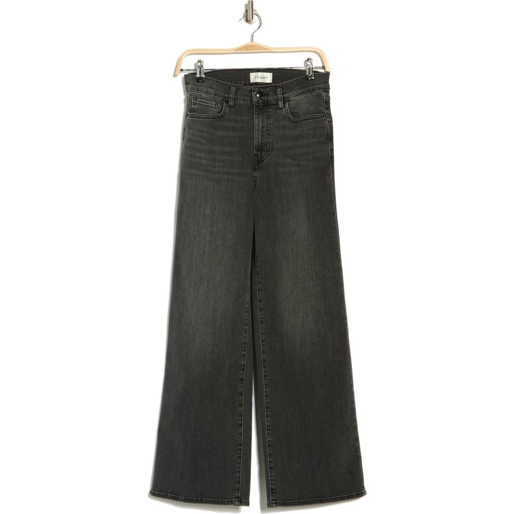 Frame Le Slim Palazzo High Waist Wide Leg Jeans In Black