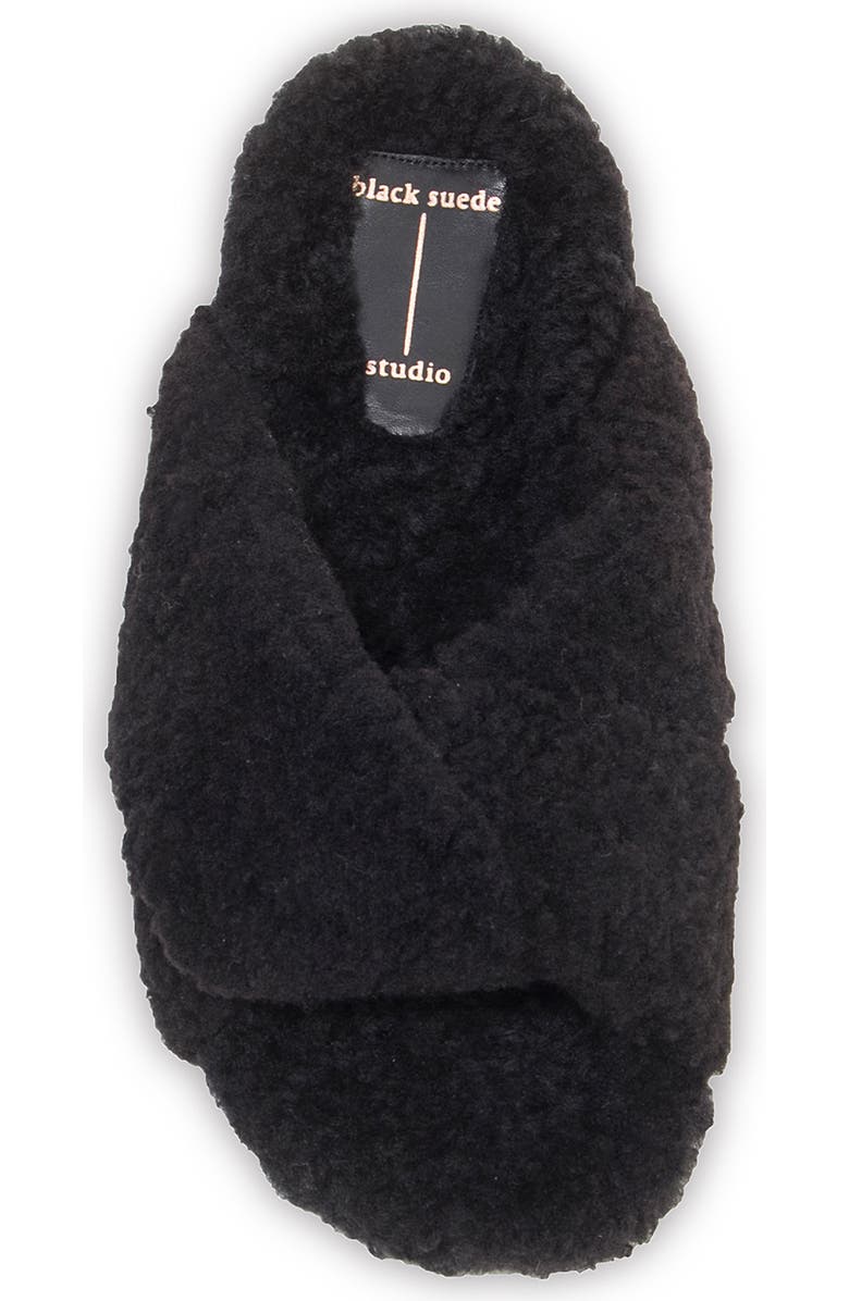 BLACK SUEDE STUDIO Cara Genuine Shearling Slipper, Alternate, color,