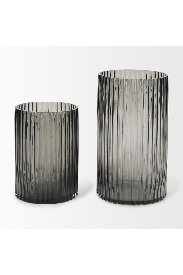 Dawn Ribbed Glass Vase, Alternate, color, Black