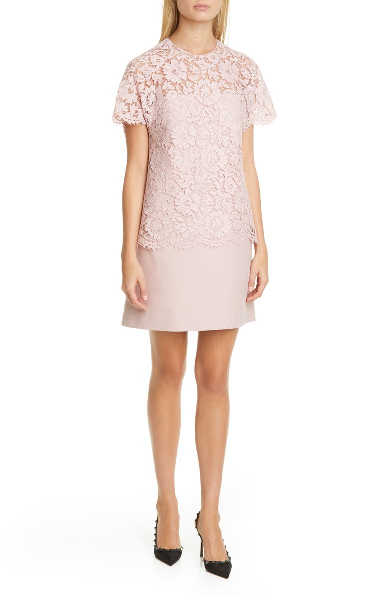 Valentino Lace & Crepe Couture Minidress, Main, color, 