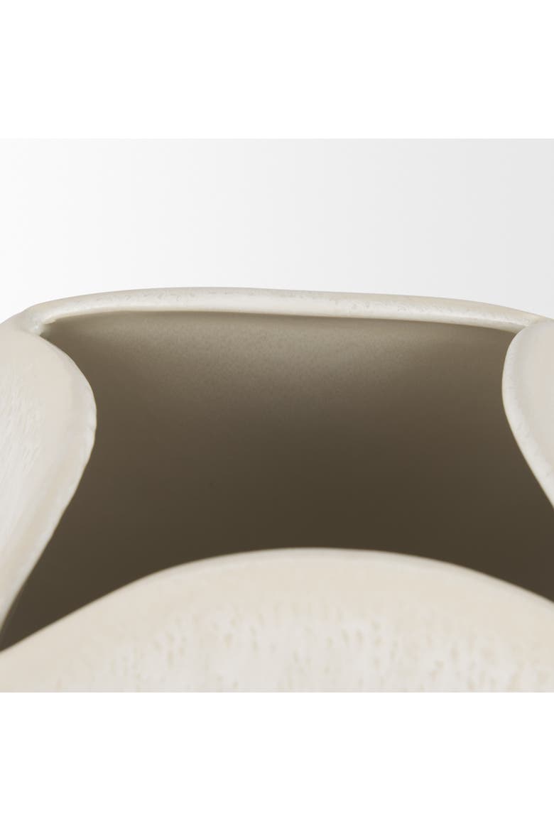 Vania Textured Ceramic Vase, Alternate, color, White