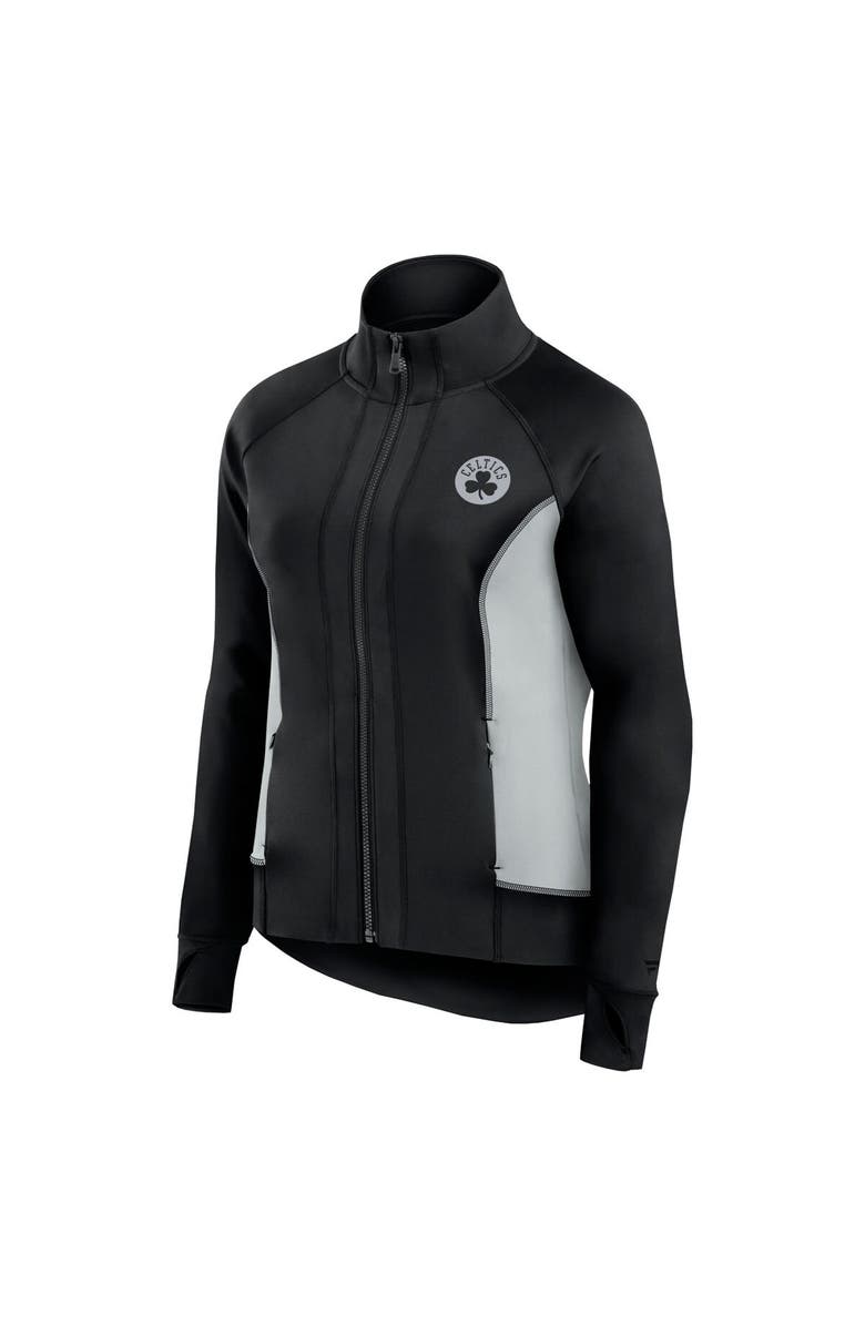Fanatics Signature Women's Fanatics Signature Black Boston Celtics Studio Fitted Full-Zip Gym Track Jacket, Alternate, color, Black