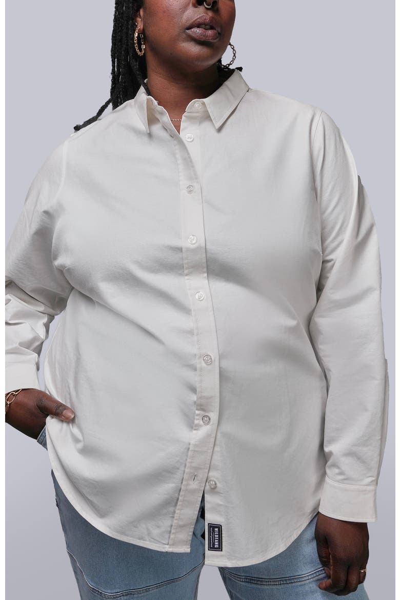 The Essential Long Sleeve Oxford Button Up, Alternate, color, WHITE