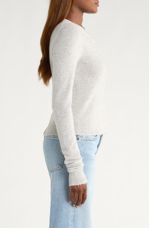 Re/done Cashmere Crewneck Cardigan In Gray