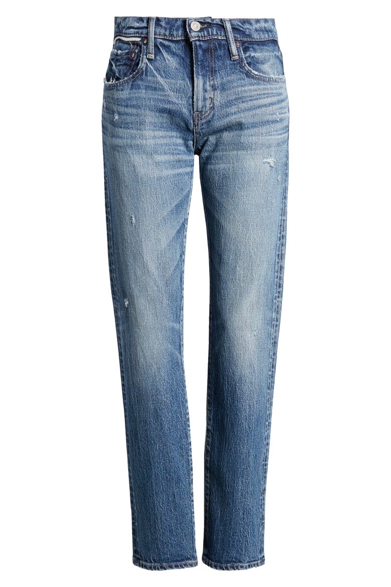 MV Mallard Distressed Slim Straight Leg Jeans, Alternate, color, DARK BLUE