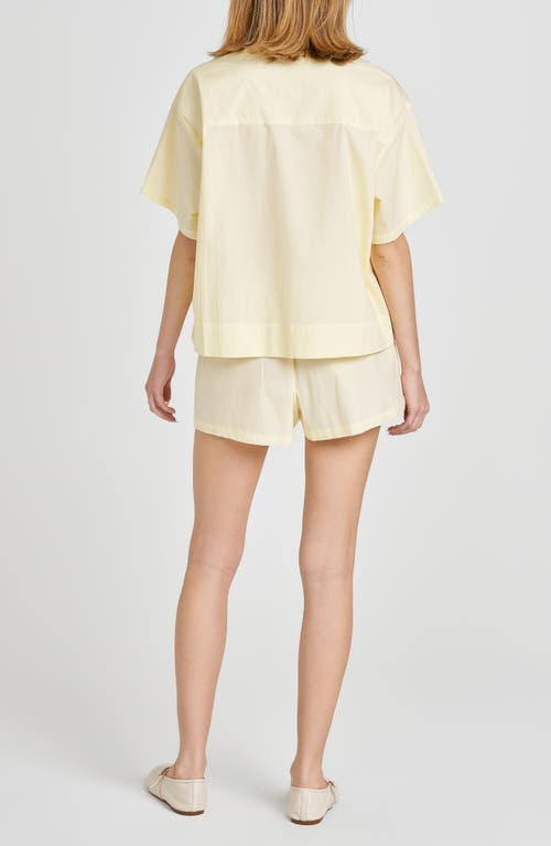 Wayf Tabitha Tie Front Woven Shirt In Straw Yellow