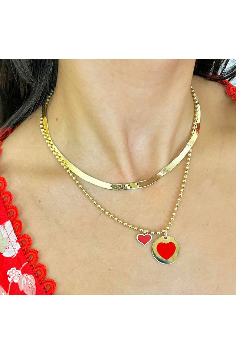 Coral Heart Charm, Alternate, color, Coral