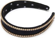 Lele Sadoughi Bessette Crystal Edge Velvet Headband