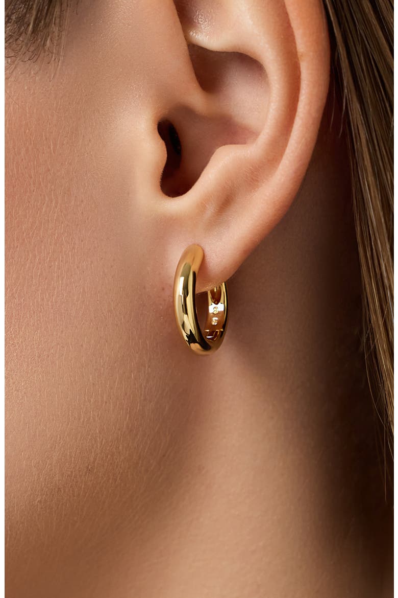 Gold Hoop Earrings - Giulia Medium, Alternate, color, Gold