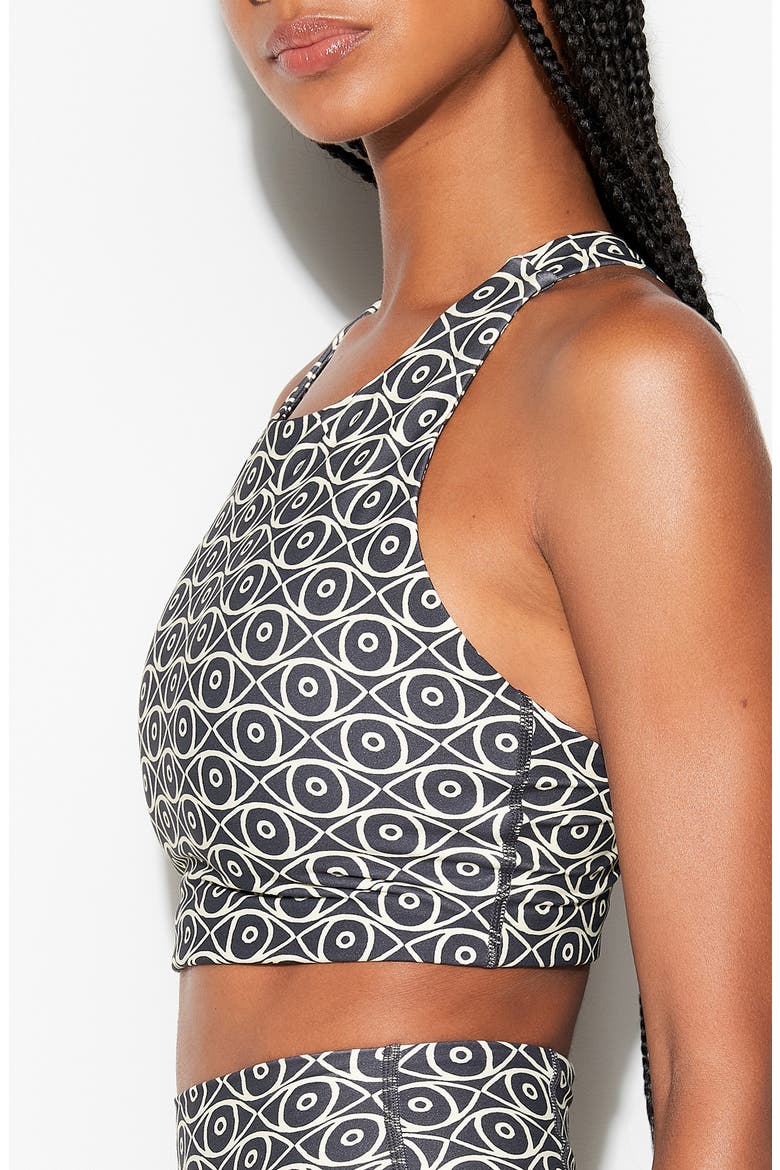 Mystic Eye Laurel Longline Racerback Sports Bra, Alternate, color, ASH