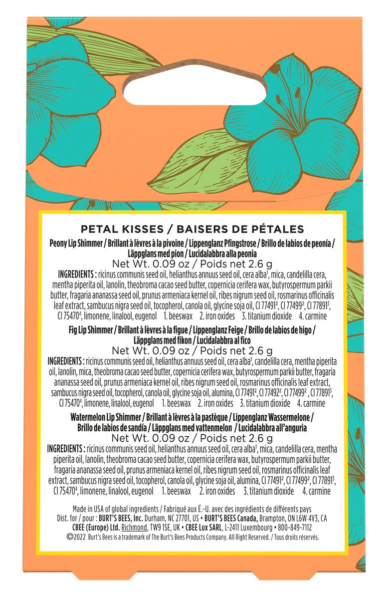 Burt's Bees Kissable Color Spring Gift Set - Petal Kisses - 3 Lip Shimmers, Alternate, color,
