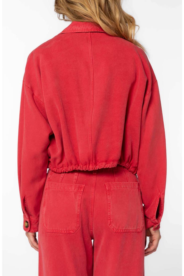 Leah Cropped Jacket, Alternate, color, RUBY