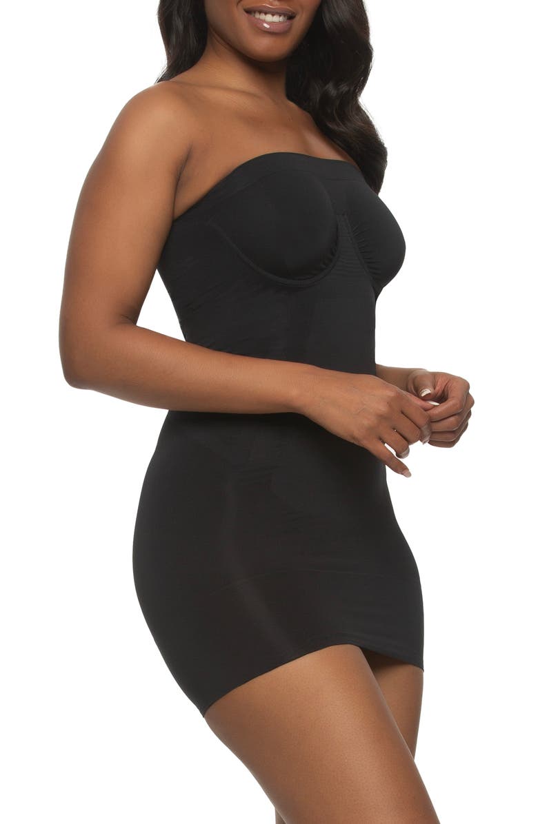 Felina Fusion Strapless Slip, Alternate, color, Black