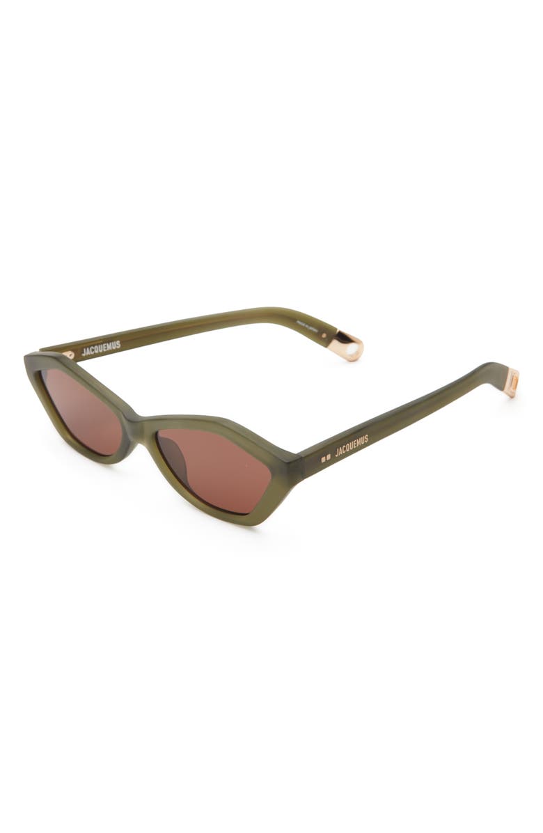 Jacquemus Les Lunettes Bambino Cat Eye Sunglasses, Alternate, color, Sanded Green/Gold/Brown