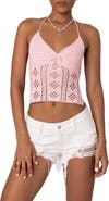 EDIKTED Jada Open Back Crochet Crop Top