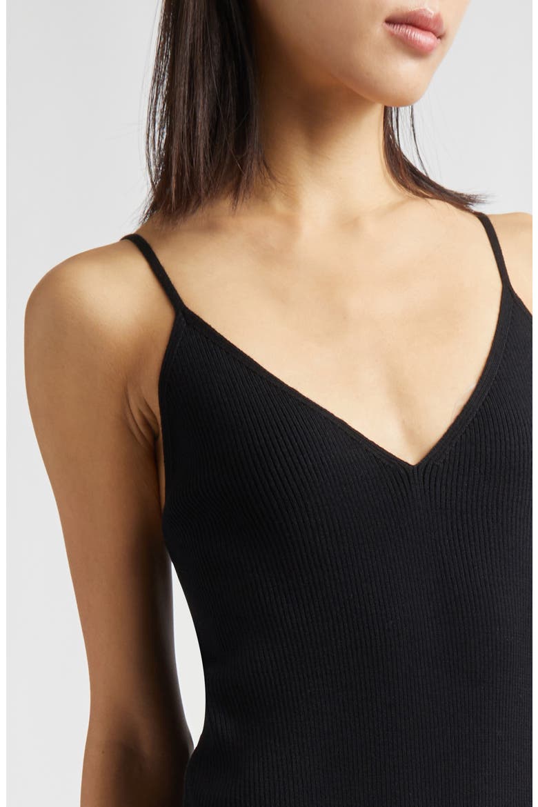 Rib Virgin Wool Sweater Slipdress, Alternate, color, BLACK
