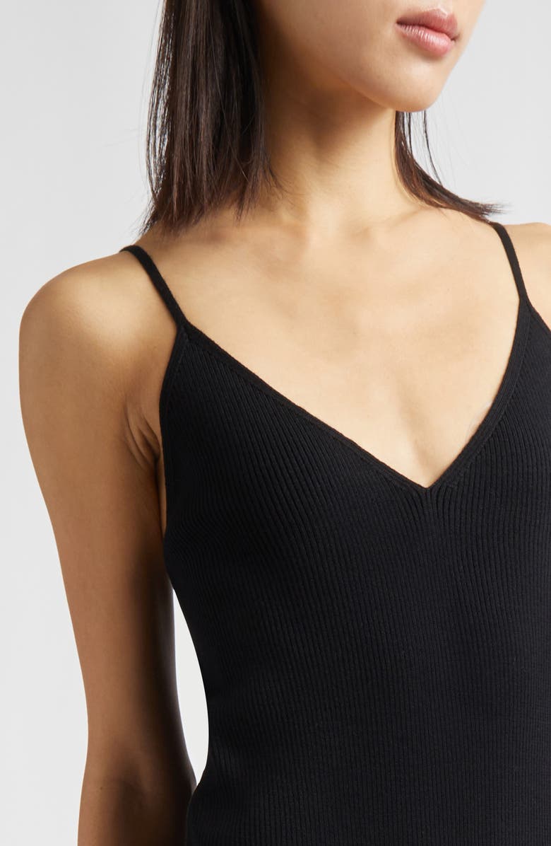 Jil Sander Rib Virgin Wool Sweater Slipdress, Alternate, color, Black