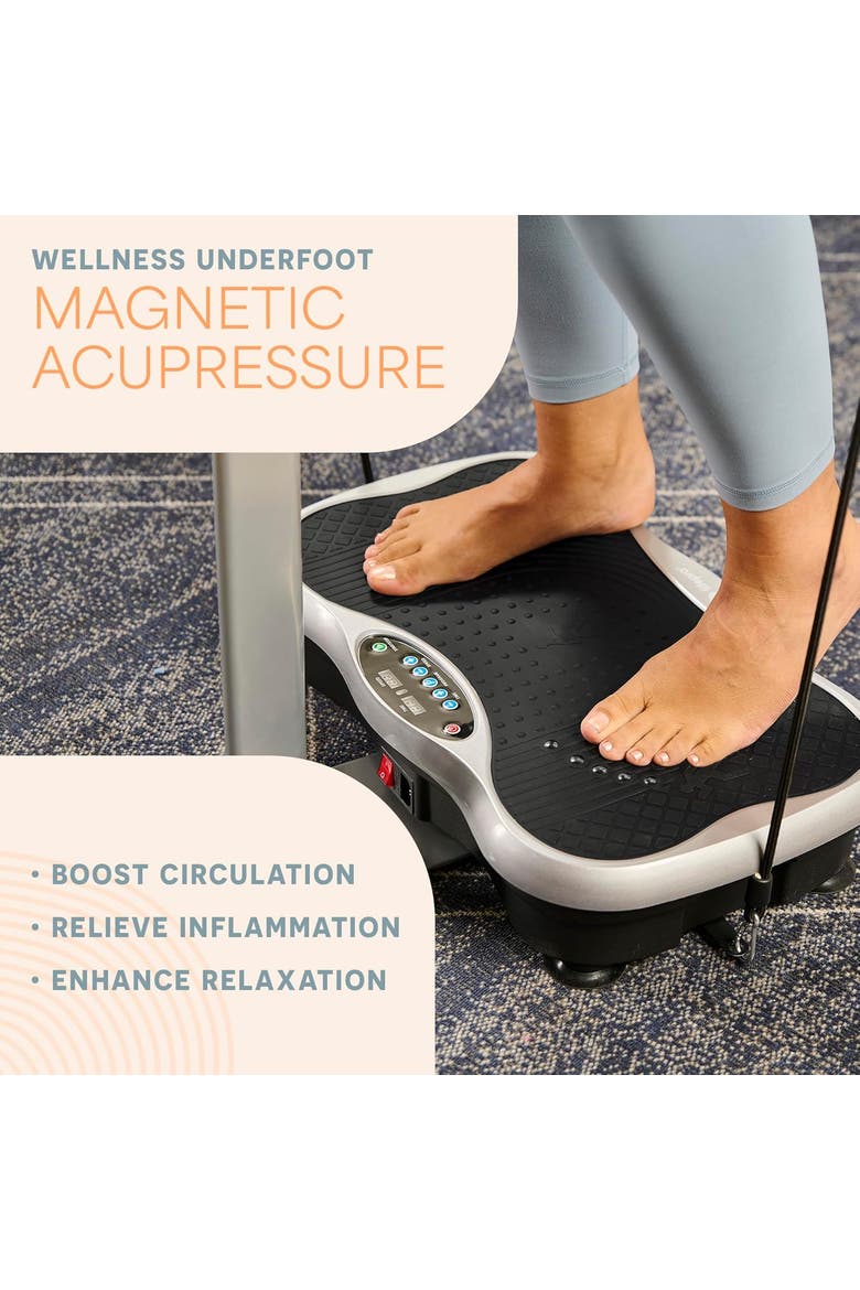 TrimLite Vibration Plate Exercise Machine with Handlebars for Full Body Fitness, Alternate, color, Grey
