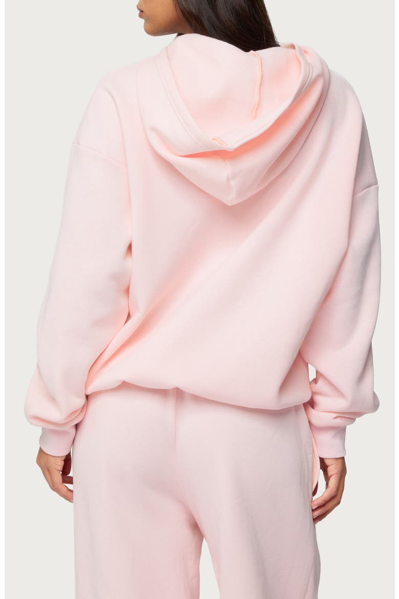Basic Girl Oversize Fleece Logo Hoodie, Alternate, color, LIGHT-PINK