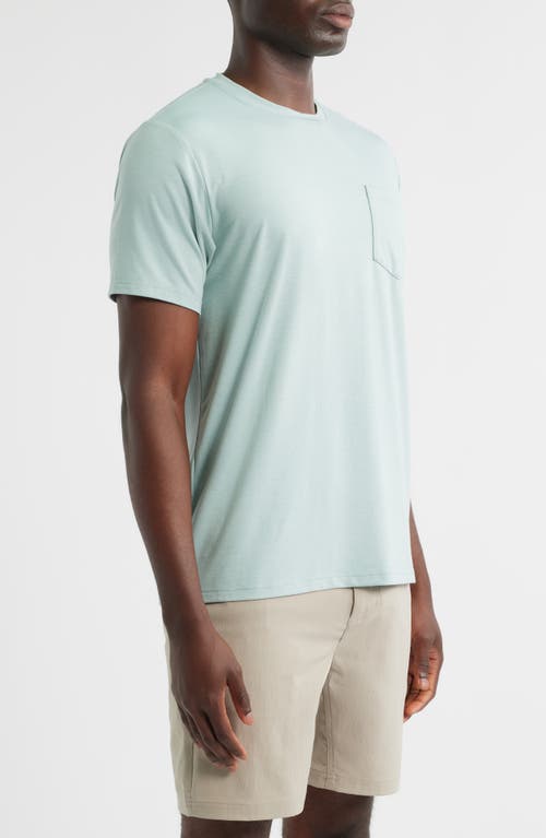 Free Fly Bamboo Flex Pocket Tee In Heather Ocean Mist In Multi