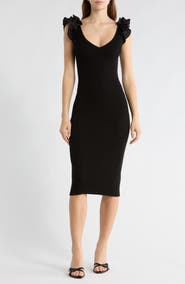 Tart Maelie Ruffle Sleeveless Ribbed Sweater Dress