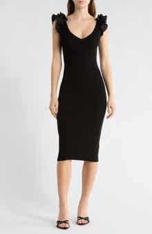 Tart Maelie Ruffle Sleeveless Ribbed Sweater Dress