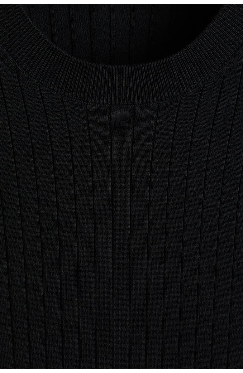 H&M Slim Fit Knitted T-shirt, Alternate, color, Black