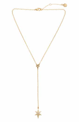 AllSaints Faux Pearl Star Charm Y-Necklace