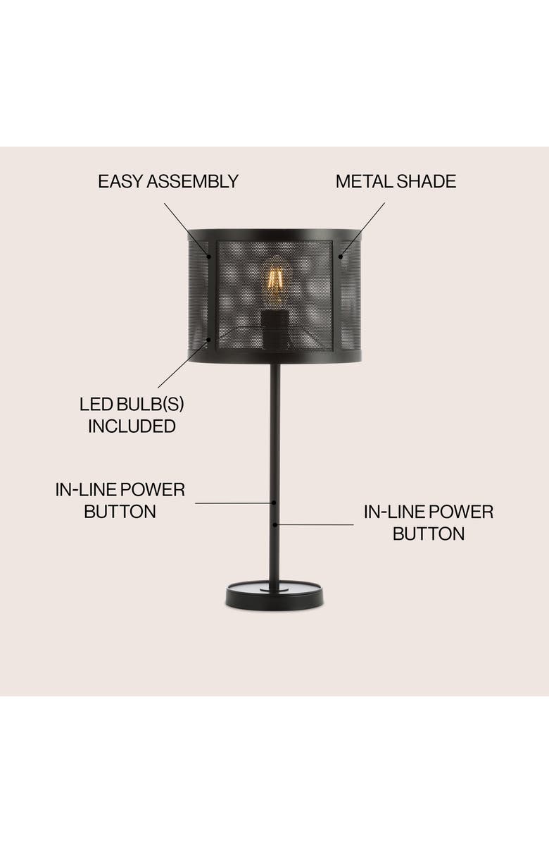 JONATHAN Y Wilcox Minimalist Metal LED Table Lamp, Alternate, color, Black