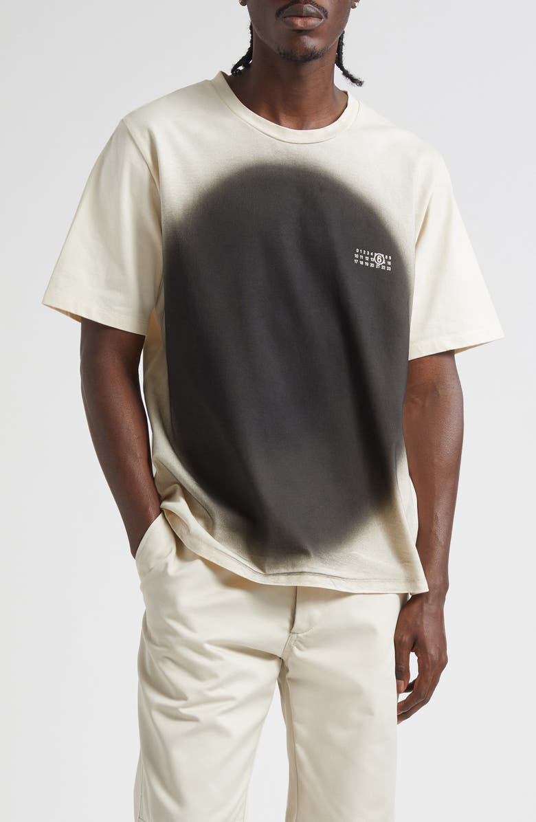 MM6 Maison Margiela Spray Dot Motif Logo Graphic T-Shirt, Main, color, Cream