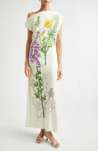 Foxglove Sketch Off the Shoulder Jersey Dress