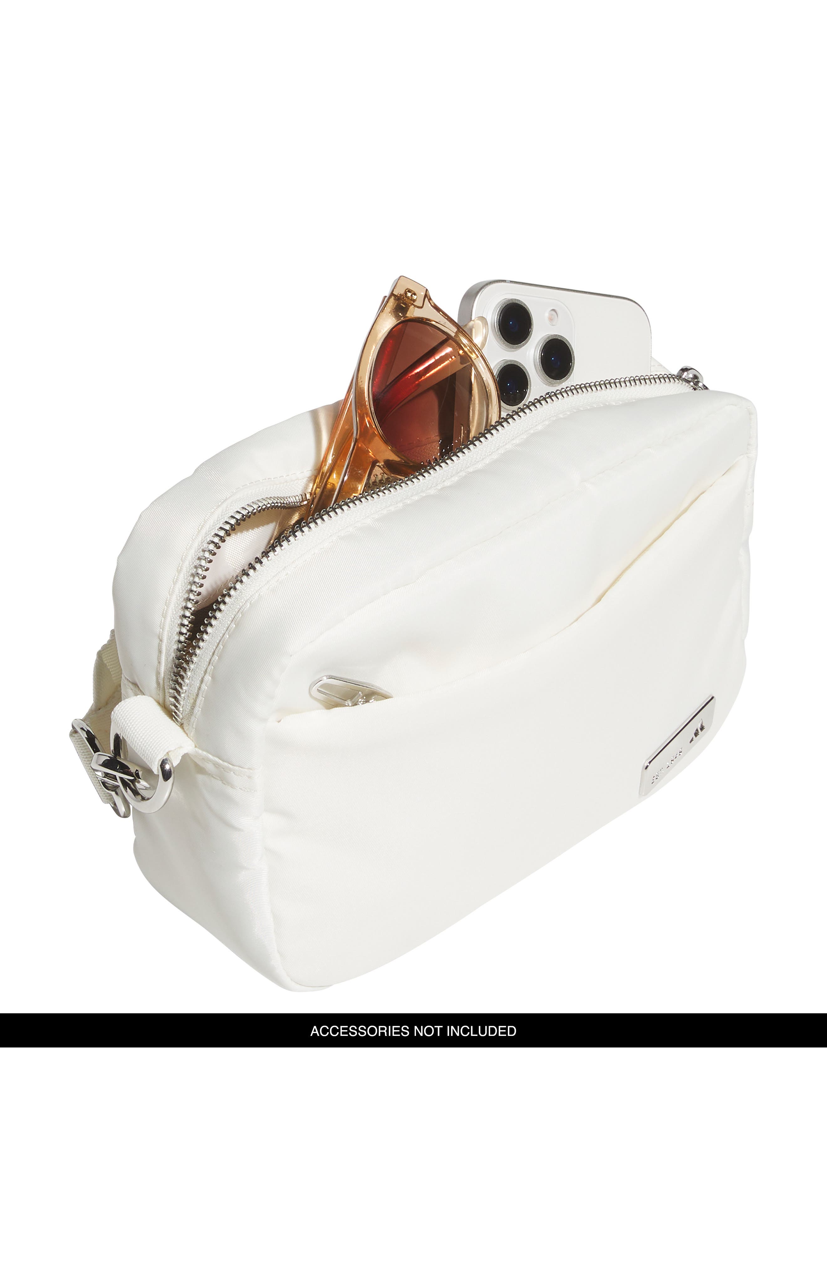 Luxe Crossbody Bag, Alternate, color, OFF WHITE/ SILVER METALLIC