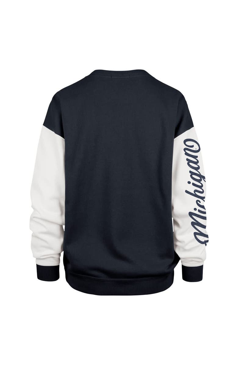 '47 Women's '47 Navy Michigan Wolverines Double Header Rise Andie Pullover Sweatshirt, Alternate, color, Navy